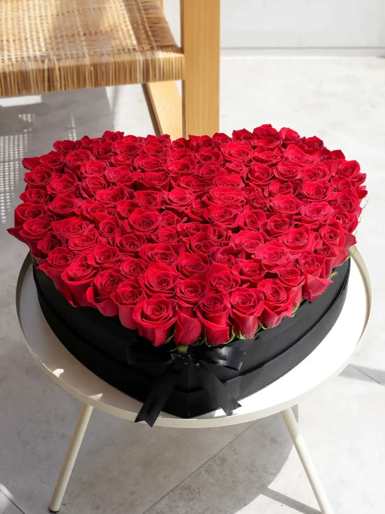 Red Roses Heart Box